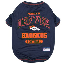 Pets First Blue Denver Broncos Dog T-Shirt Large