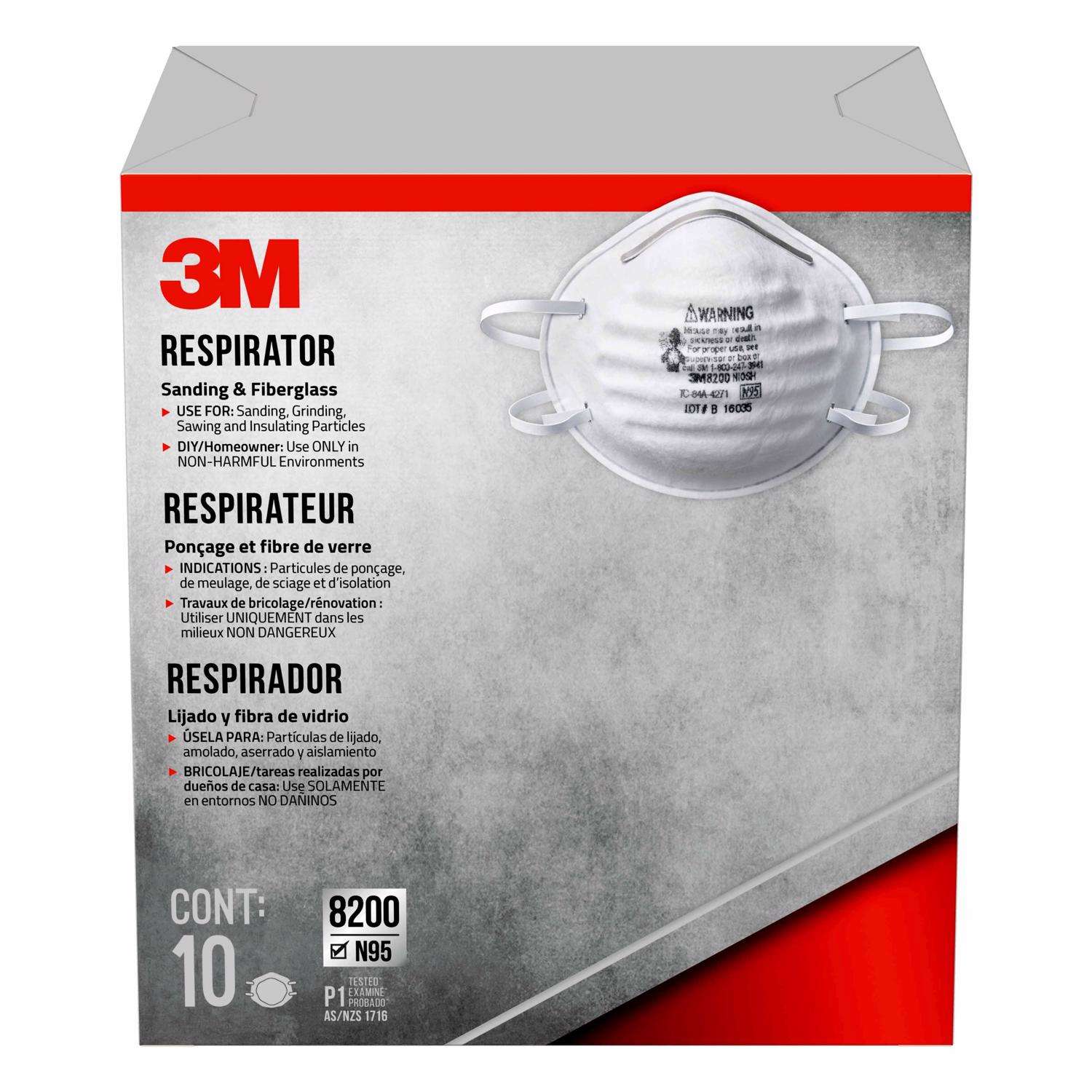 3M N95 Sanding and Fiberglass Respirator White 10 pc Ace Hardware