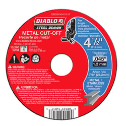 Diablo Steel Demon 4-1/2 in. D X 7/8 in. Steel Metal Cut-Off Disc 1 pc