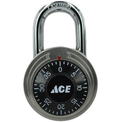 Ace 1-7/8 in. H X 1-7/8 in. W X 3/4 in. L Stainless Steel Combination Dial Padlock 1 pk