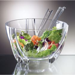 Prodyne 6 oz Clear Acrylic Salad Bowl and Servers Salad Bowl with Servers 1 pk