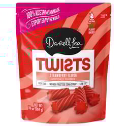 Darrell Lea Twists Strawberry Licorice Bites 10 oz