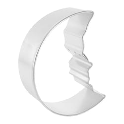 R&M International 3 in. L Man In The Moon Cookie Cutter Silver 1 pc