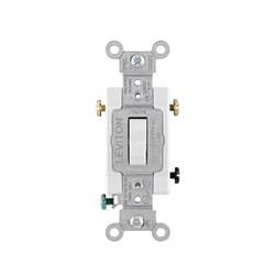 Leviton 20 amps 3-Way Toggle AC Quiet Switch White 1 pk