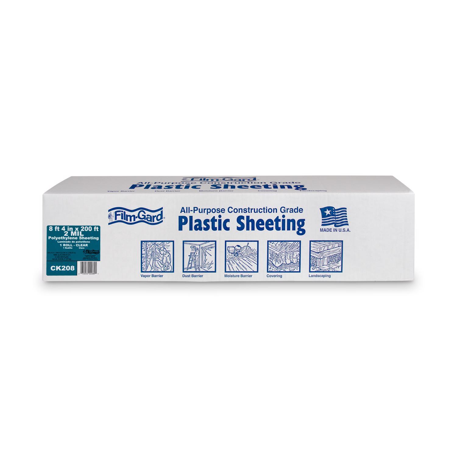 Film-Gard Plastic Sheeting 2 mil X 8.33 ft. W X 200 ft. L Polyethylene Clear 1 pk Uae Electronic uaeelectronic.com