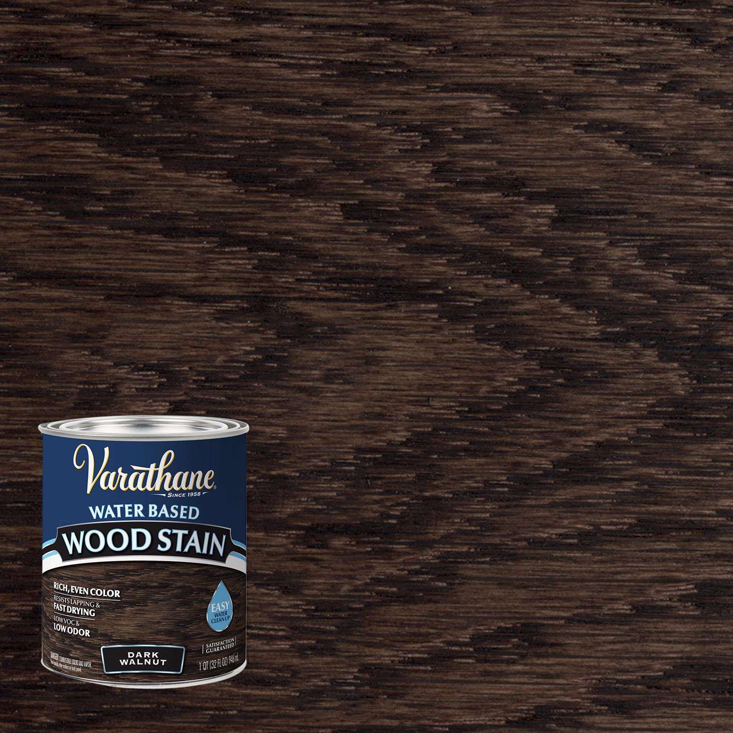 Varathane SemiTransparent Dark Walnut WaterBased Wood Stain 1 qt Ace Hardware