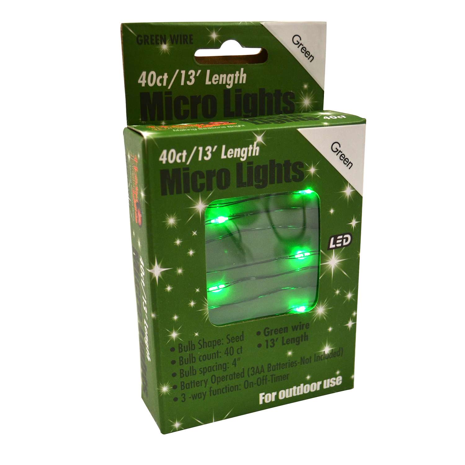 Holiday Bright Lights LED Micro Dot/Fairy Green 40 ct Novelty Christmas