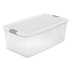 Sterilite 106 qt Clear Latch Storage Box 13 in. H X 18.75 in. W X 33.875 in. D Stackable