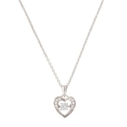 Montana Silversmiths Women's Dancing Stone Heart Heart Silver Necklace Brass Water Resistant