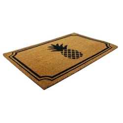 Entryways 36 in. W X 24 in. L Black/Natural Pineapple Coir Door Mat