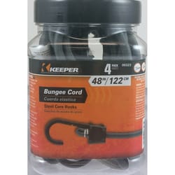 Keeper Black Bungee Cord Hooks 3 in. L X 1/4 to 5/16 in. 4 pk