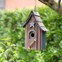 Glitzhome 10.04 in. H X 4.92 in. W X 6.69 in. L Wood Bird House