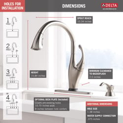 Delta Addison One Handle Stainless Steel Pull-Down Kitchen Faucet Smart