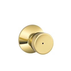 Schlage Bell Bright Brass Privacy Lockset 1-3/4 in.