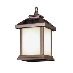 Feit OneSync 4 in. Solar Power Metal Square Bronze Hanging Pathway Light