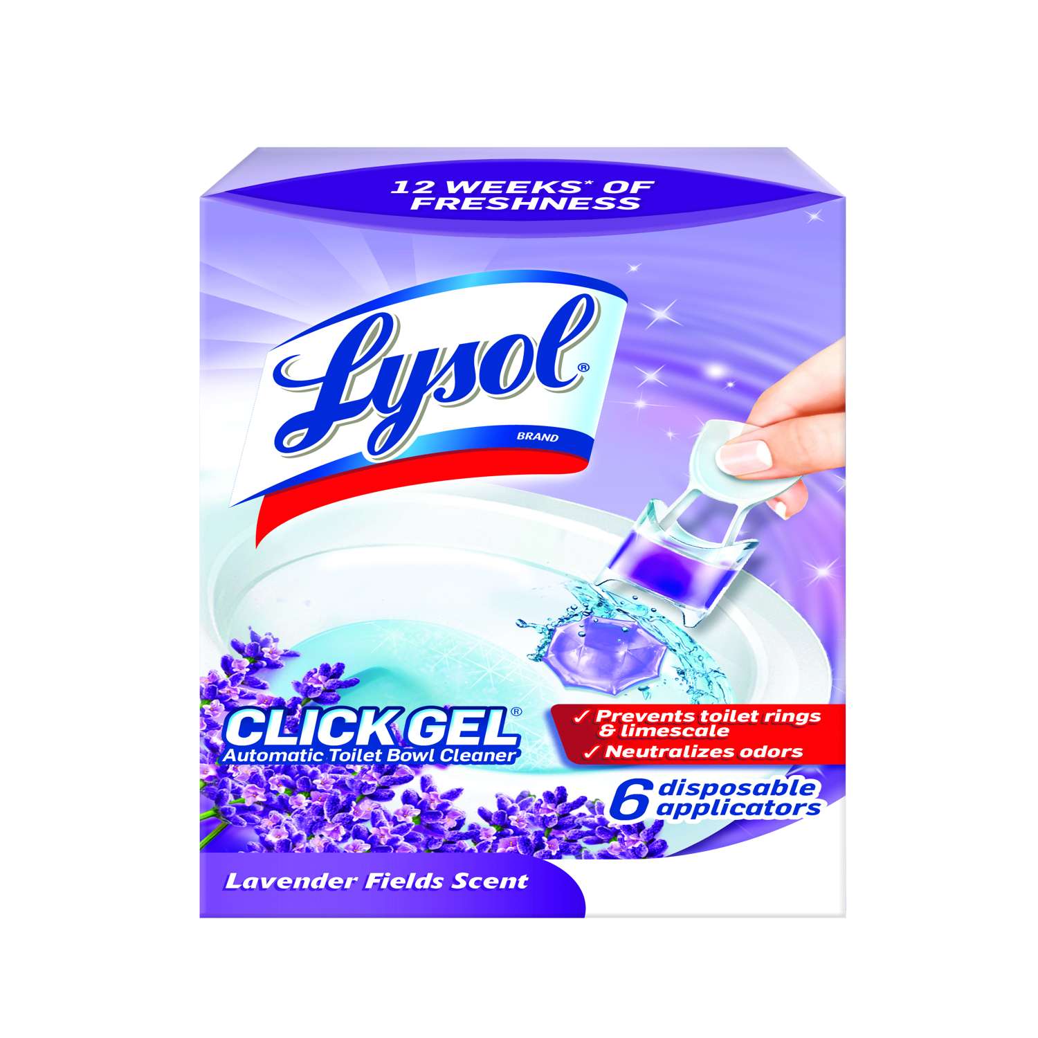Lysol Click Gel Lavender Scent Automatic Toilet Bowl Cleaner 0.68 oz