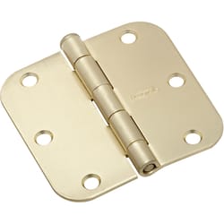 National Hardware 3-1/2 in. L Satin Brass Door Hinge 1 pk