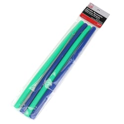 Chef Craft Green/Blue Silicone Straws with Brush