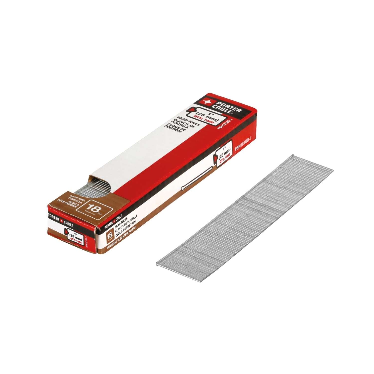 Porter Cable 1 in. 18 Ga. Straight Strip Galvanized Brad Nails 1,000 pk Ace Hardware