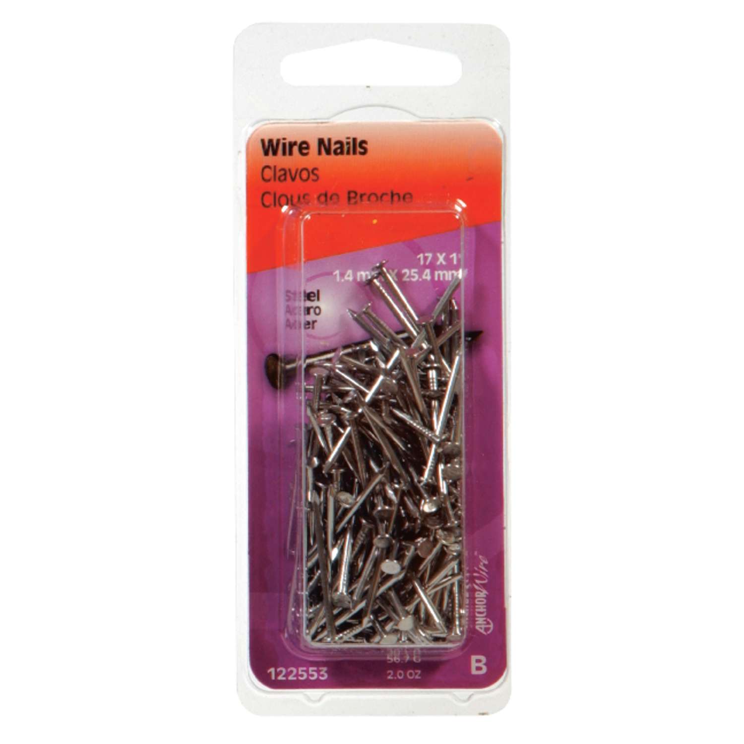 Hillman 17 Ga X 1 In L Bright Steel Wire Nails 1 Pk 2 Oz Ace Hardware