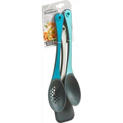 Trudeau Blue/Gray Nylon/Silicone Stackable Kitchen Tool Set