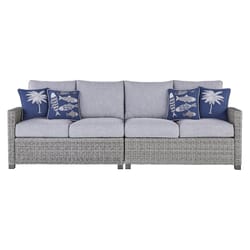 Signature Design by Ashley Naples Beach Gray Aluminum Frame Loveseat Blue