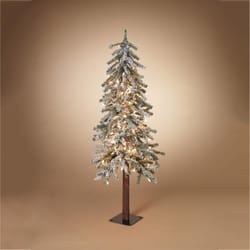 Gerson LED Electric Lighted Holiday Flocked Pine Christmas Tree 4 ft.