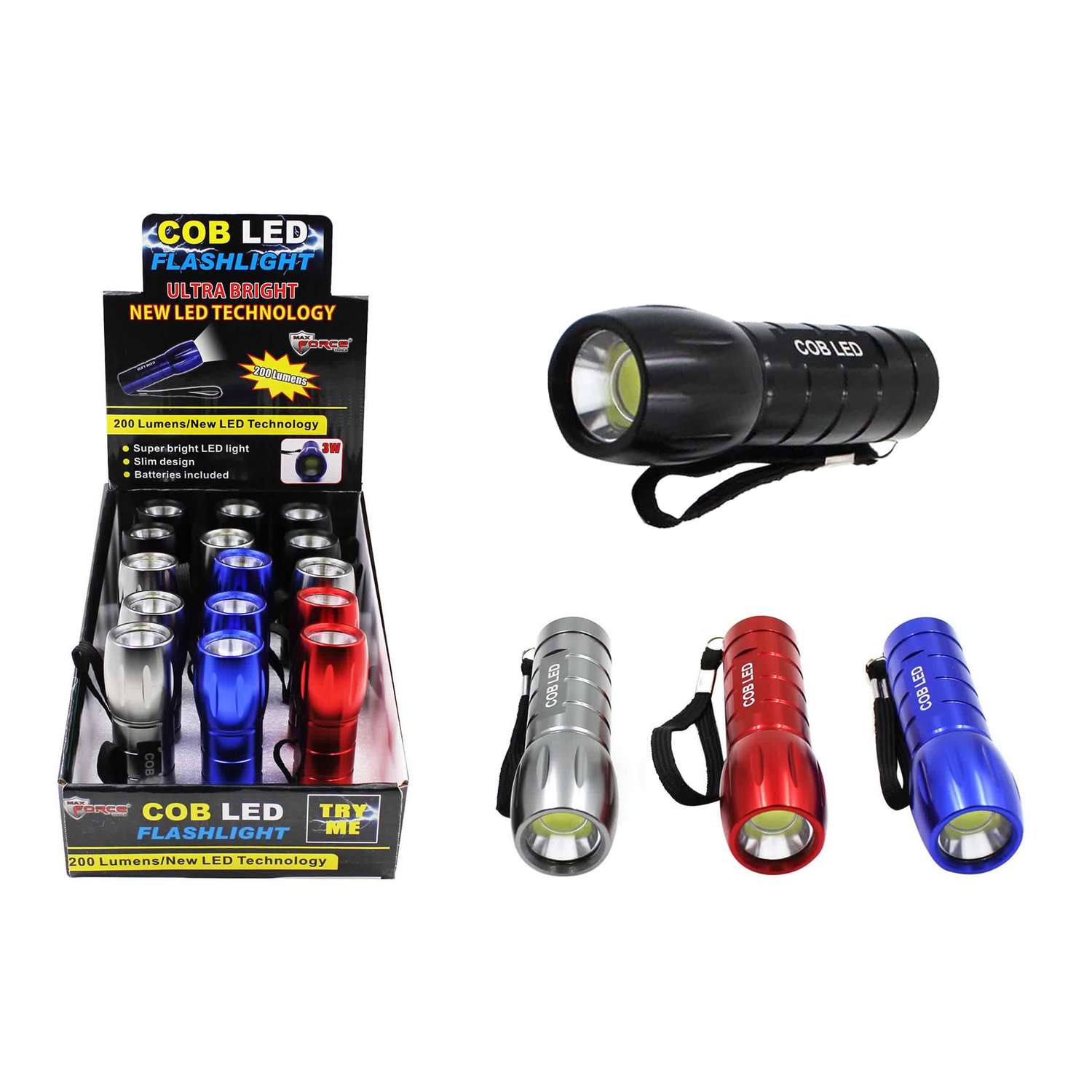 Diamond Visions MaxForce 200 lm Assorted LED Flashlight Ace Hardware