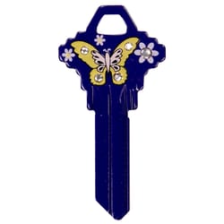 HILLMAN DIVA Butterfly & Flowers House/Office Universal Key Blank SC1 Single