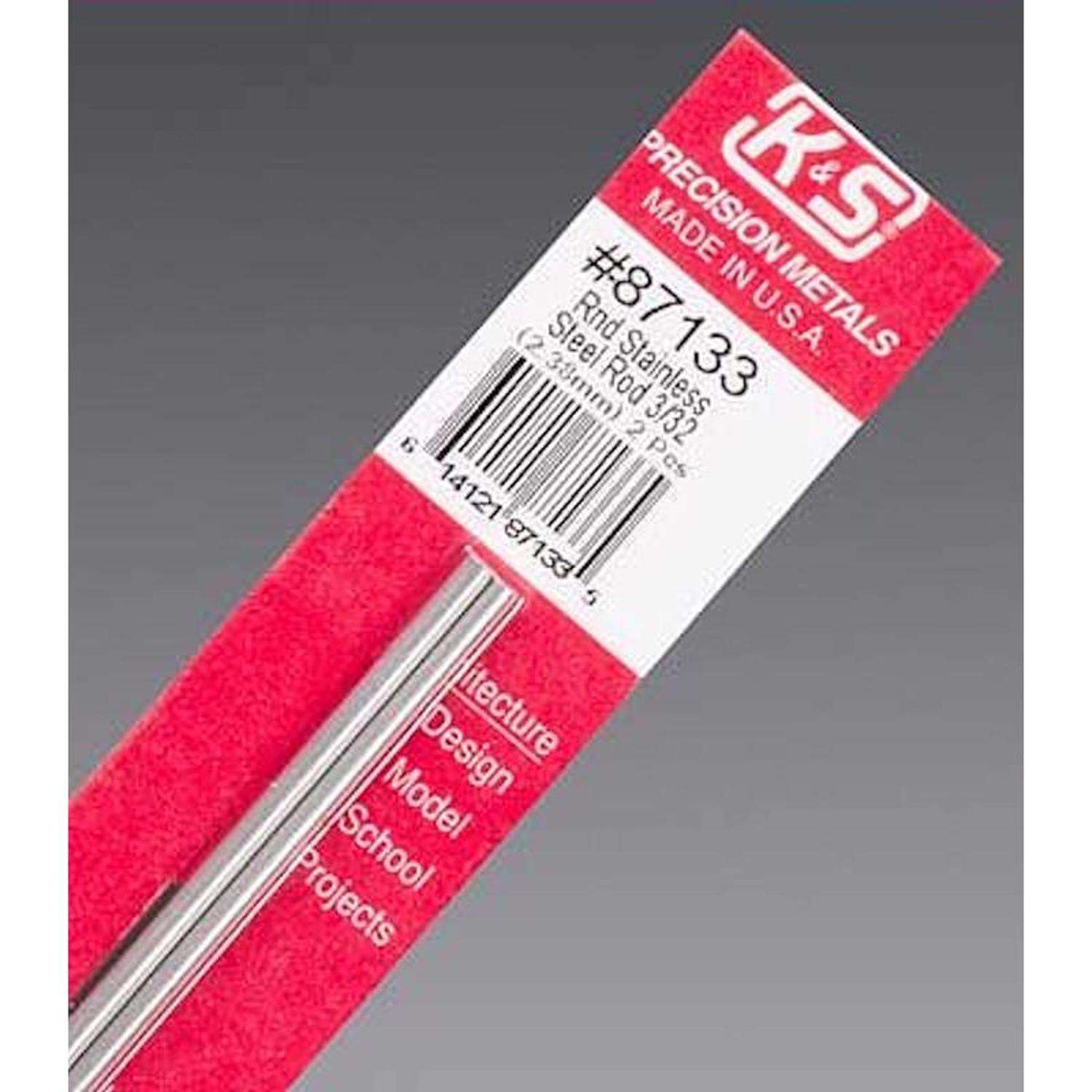 K&S 3/32 in. D X 12 in. L Stainless Steel Unthreaded Rod K&S 3/32 in. D X 12 in. L Stainless Steel Unthreaded Rod