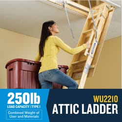 Werner Wood Pull Down Attic Access Ladder 8.9 - 10 ft. Ceiling