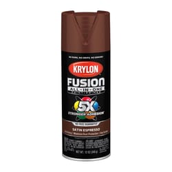 Krylon Fusion All-In-One Satin Espresso Paint+Primer Spray Paint 12 oz