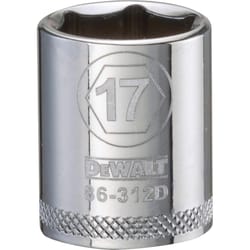 DeWalt 17 mm X 3/8 in. drive Metric 6 Point Socket 1 pc