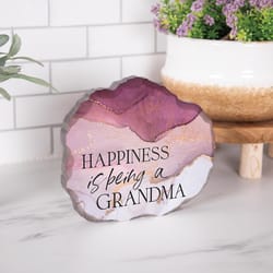 P. Graham Dunn 6 in. H X 1 in. W X 7 in. L Multicolored MDF Happiness Grandma Tabletop Sign