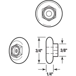 Prime-Line 3/4 in. D X 1/4 in. L White Plastic/Steel Tub Enclosure Roller 4 pk