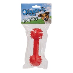 Boss Pet Digger's Red Dumb Bell Rubber Dog Toy Medium 1 pk