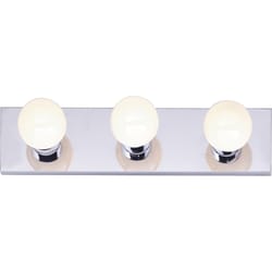 Nuvo Polished Chrome Silver 3 lights Incandescent Vanity Light Wall Mount
