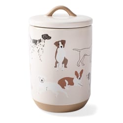 Pet Shop by Fringe Studio Tan Pencil Ceramic 6.5 in. Pet Food Container For Dogs