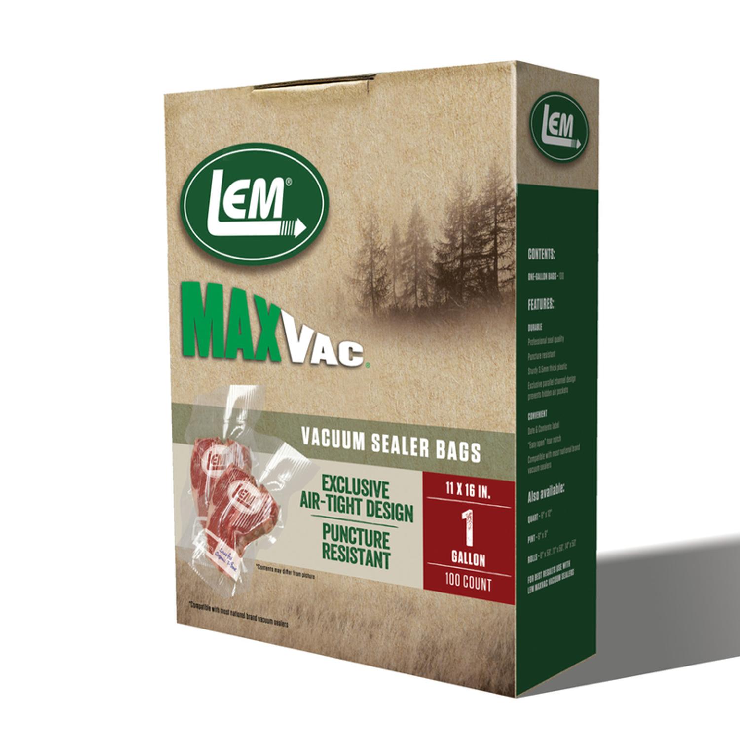 LEM 1 gal Clear Vacuum Sealer Bag 100 pk Sansujyuku sansujyuku.com