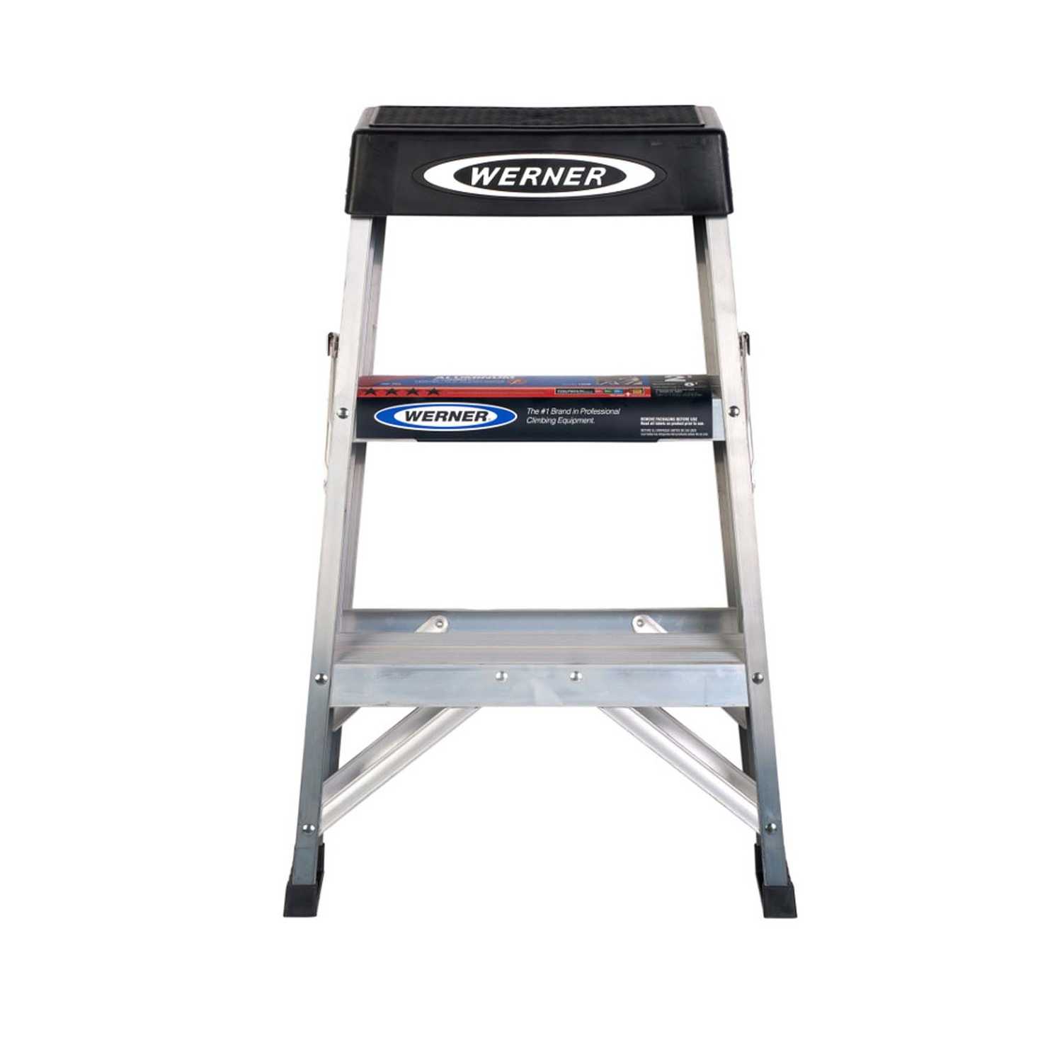 Werner 2 ft. H x 17 in. W Aluminum Step Ladder 300 lb. capacity Type IA
