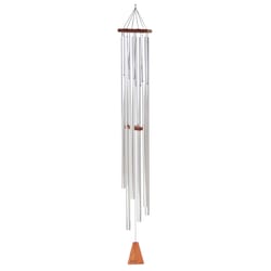 Arias Silver Aluminum/Wood 58 in. Wind Chime