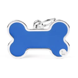 MyFamily Basic Handmade Blue Bone Metal Dog Pet Tags X-Large