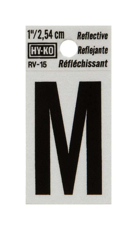 Hy-Ko 1 in. Reflective Black Vinyl Self-Adhesive Letter M 1 pc - Ace ...