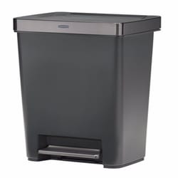 Lavex 16 Qt. / 4 Gallon Black Rectangular Step-On Trash Can