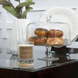 Kalamazoo Candle Company Clear glass jar with white soy wax, wood lid Pumpkin & Fig Scent Pumpkin &