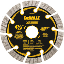DeWalt XP Extended Performance 4-1/2 in. D X 7/8 in. Diamond Turbo Segmented Cut-Off Blade 1 pc