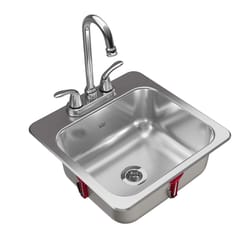 Kindred Stainless Steel Top Mount 15 in. W X 15 in. L Single Bowl Bar Sink