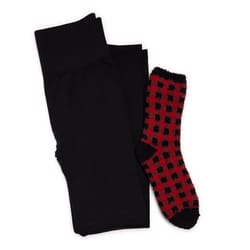 Muk Luks Women's Legging/Cozy Sock Set Assorted Black/White