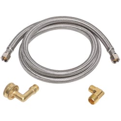 Eastman 12 Inch Flexible Faucet Connector Supply Line, Stainless Steel  Braided Hose, 3/8 Inch Compression Outlet x 3/8 Inch Compression Inlet