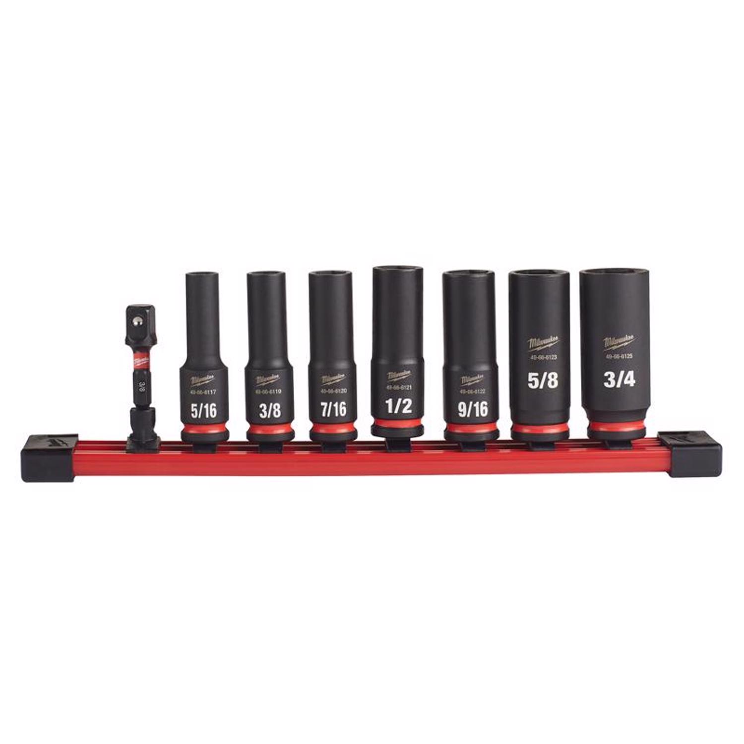 Photos - Bits / Sockets Milwaukee ShockWave 3/8 in. drive SAE 6 Point Deep Impact Rated Socket Set 